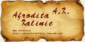 Afrodita Kalinić vizit kartica